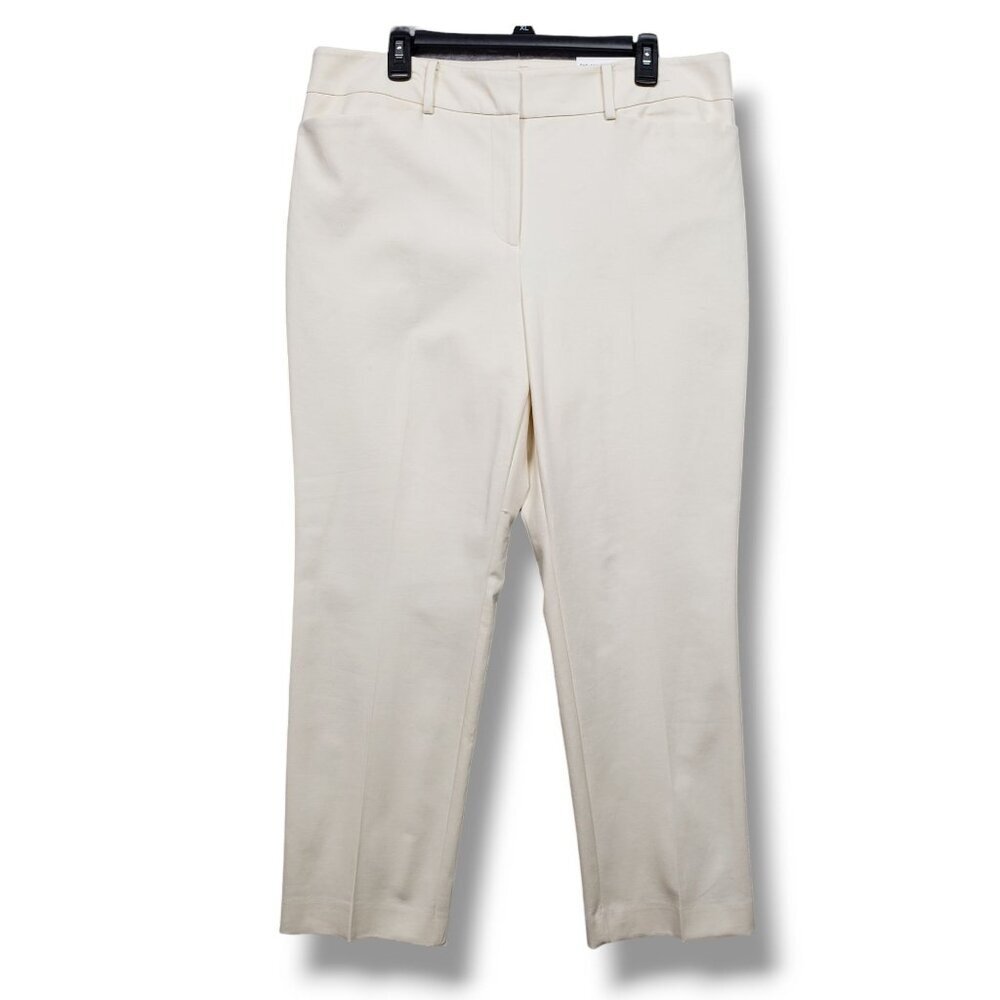 Ann Taylor Factory Ankle Trouser Womens 14 Beige High Rise Pants